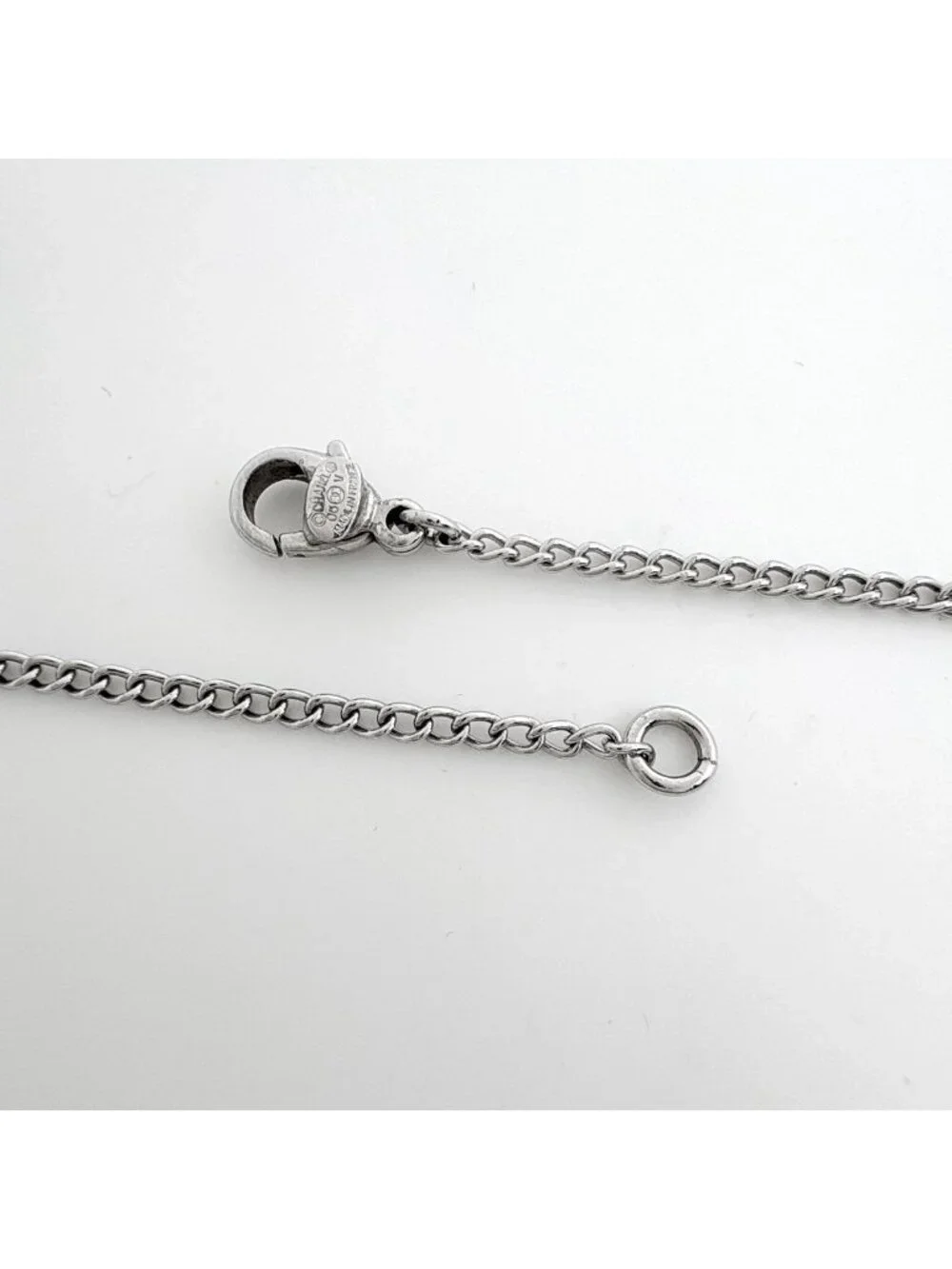 Chanel CC Logo Necklace Silver Plated